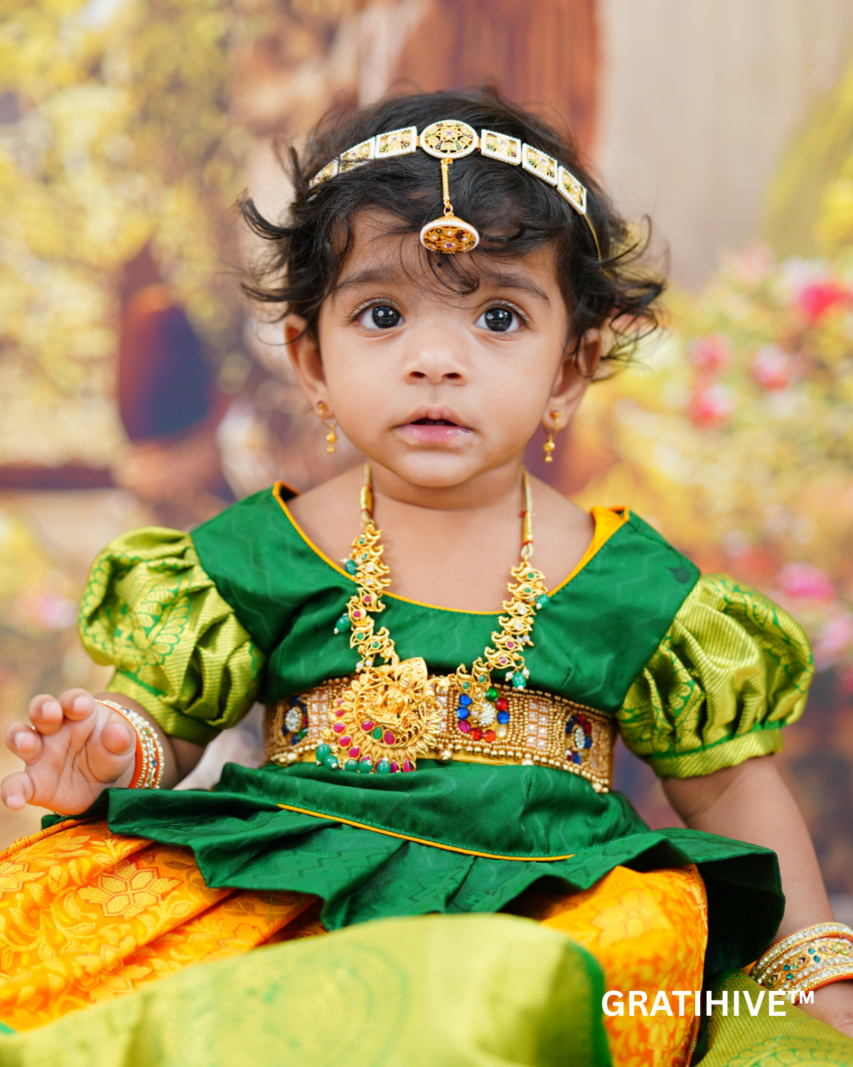 GratiHive Square & Round Kundan Matha Patti for Women Hairband with Maang Tikka with Meenakari Work