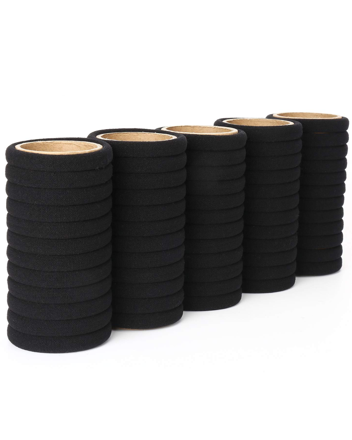 hair bands for women – Premium Soft Cotton hair ties for women – Seamless, No-Slip Hold for Thick, Curly, or Fine Hair – Gentle & Durable - Pack of 30 (Black, Pack of 30)