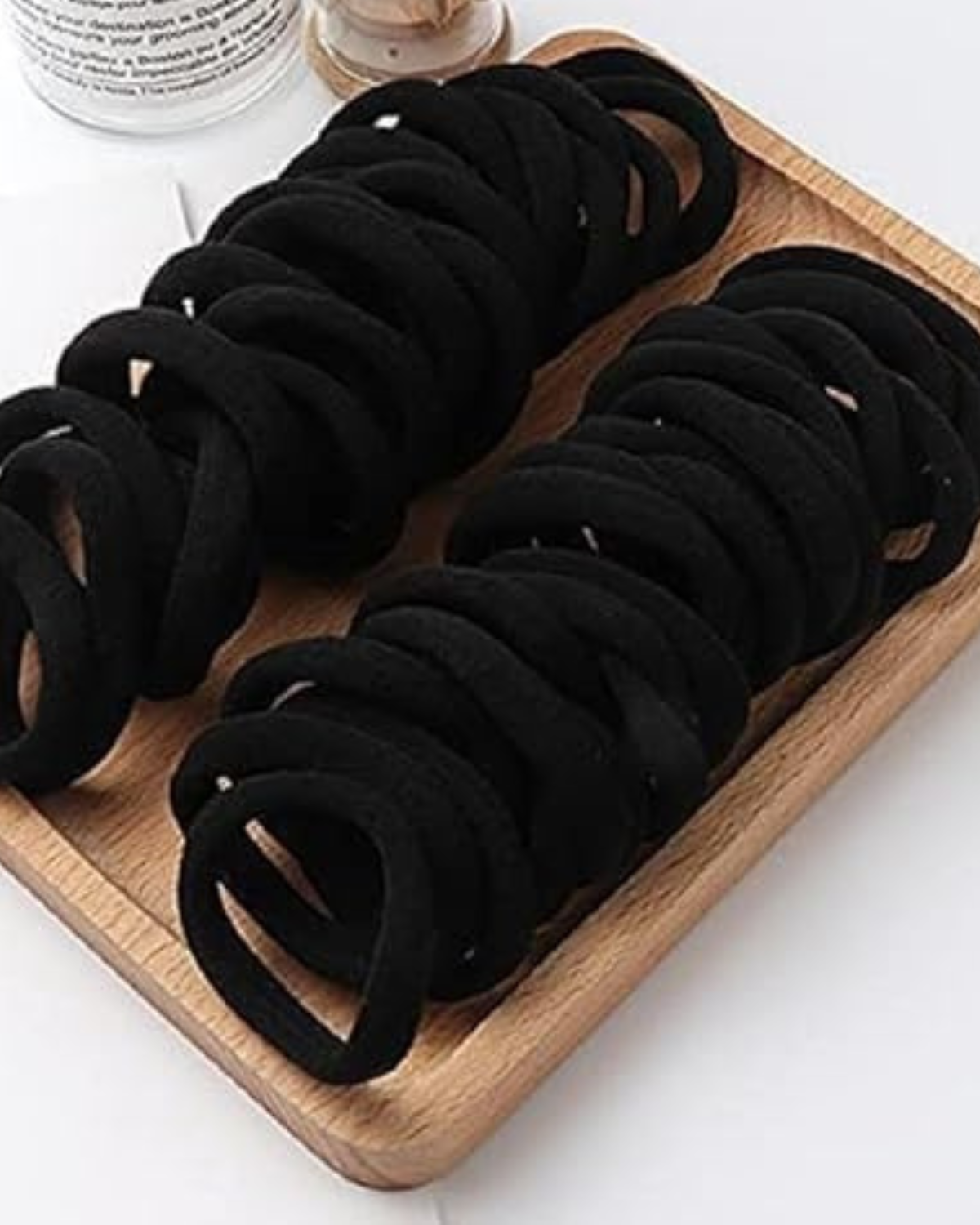 hair bands for women – Premium Soft Cotton hair ties for women – Seamless, No-Slip Hold for Thick, Curly, or Fine Hair – Gentle & Durable - Pack of 30 (Black, Pack of 30)