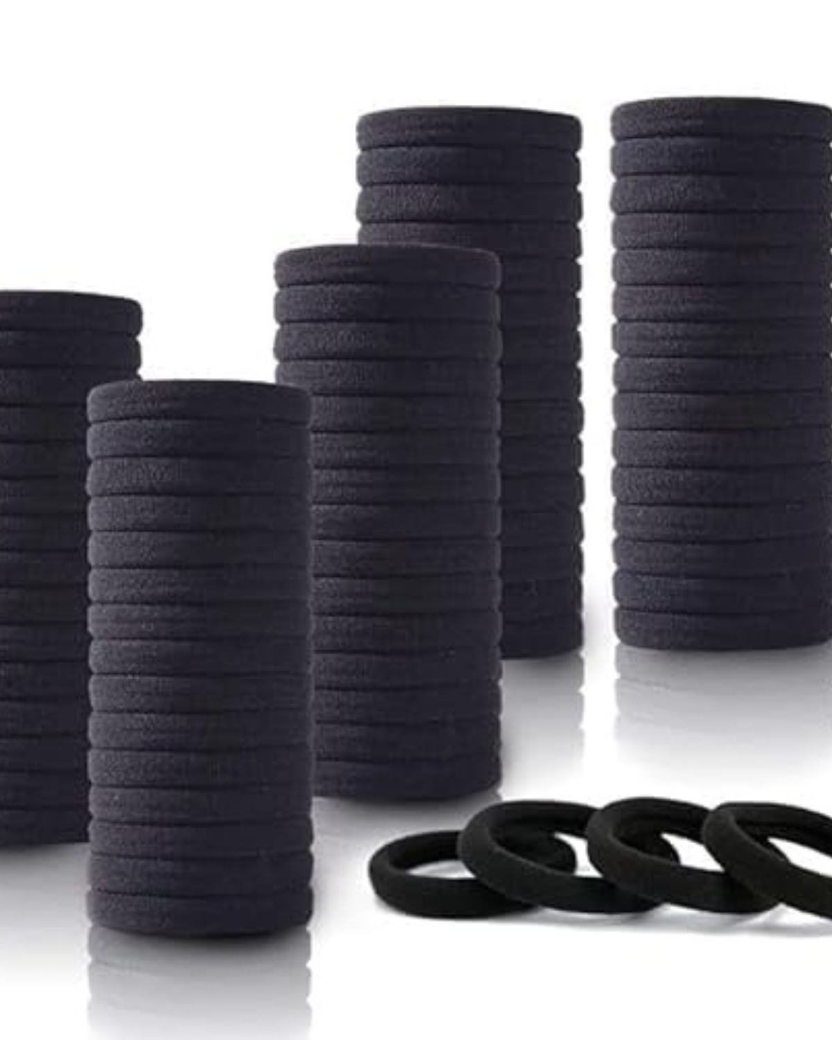 hair bands for women – Premium Soft Cotton hair ties for women – Seamless, No-Slip Hold for Thick, Curly, or Fine Hair – Gentle & Durable - Pack of 30 (Black, Pack of 30)