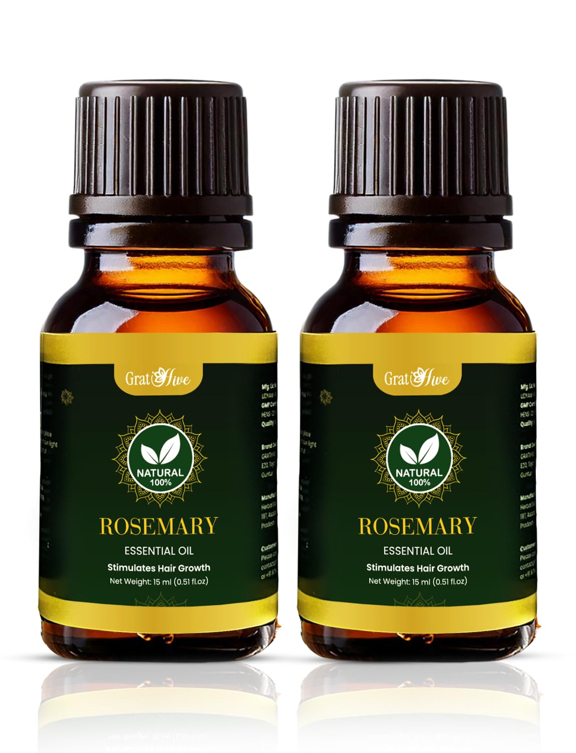 Gratihive 100% Pure Rosemary Essential Oil for Hair - Nourishing Rosemary Oil - Ideal for Women & Men - 30 ml