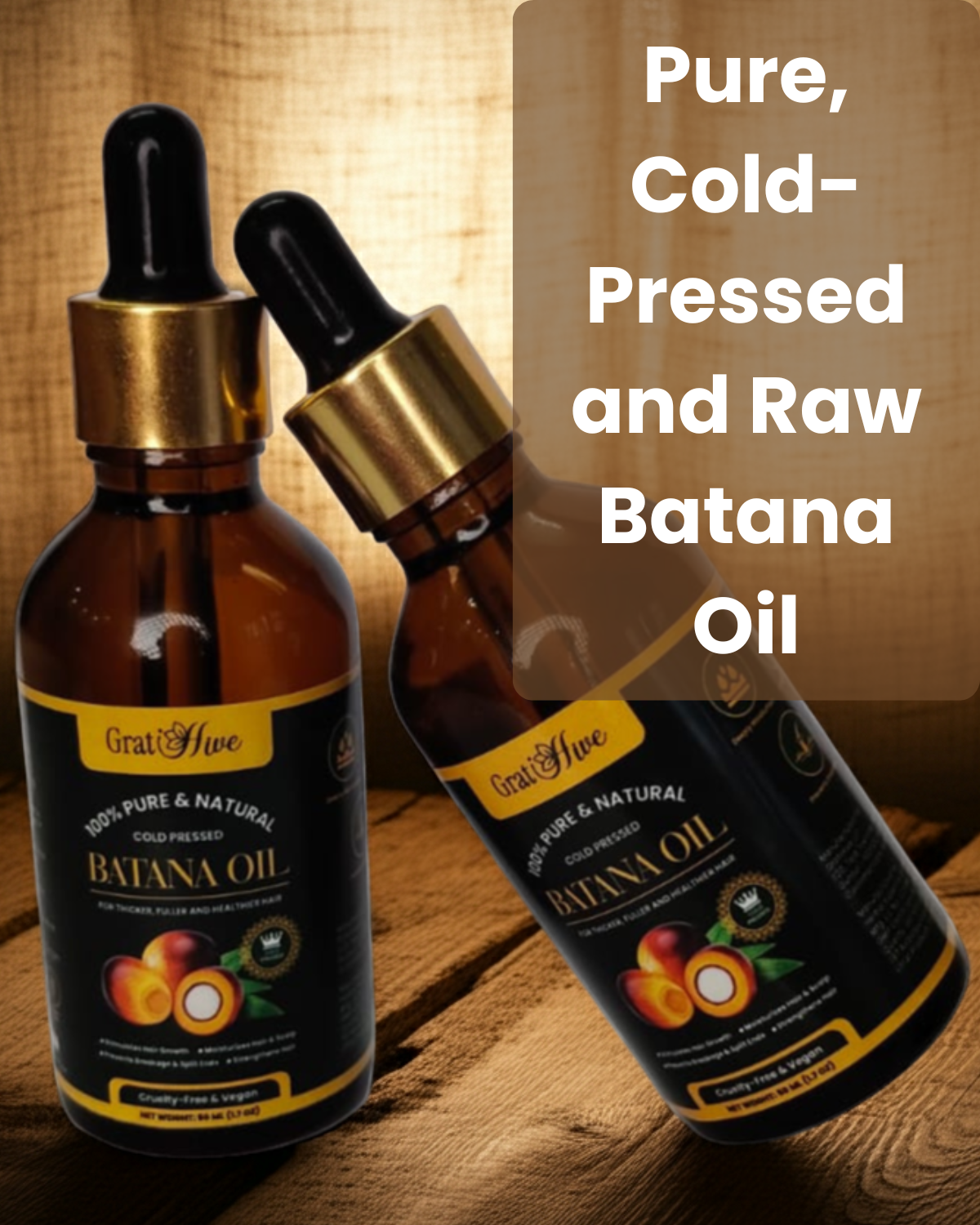 100% Pure Batana Oil for Hair Growth – Unrefined & Cold Pressed Batana Natural Hair Growth Oil | Strengthens, Repairs & Nourishes | Natural Moisturizer for Dry Scalp, Split Ends & All Hair Types
