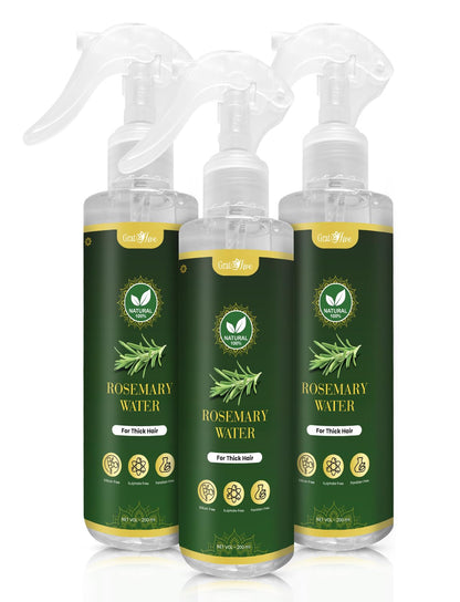 GratiHive Rosemary Hair Spray | 100% Natural Rosemary Water Scalp Revitalizer | Promotes Hair Growth, Reduces Hair Fall, Adds Shine | 200ml