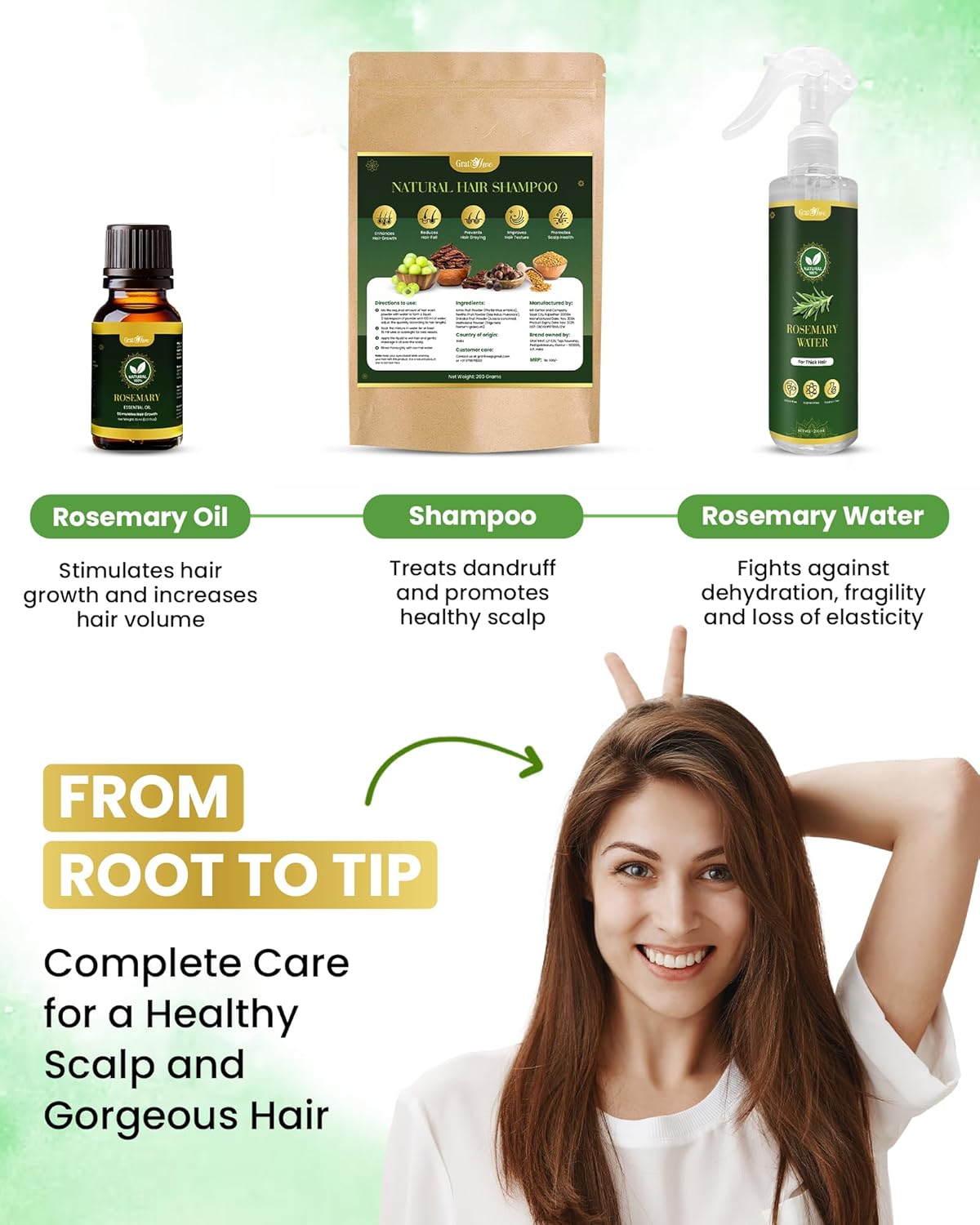 Gratihive Natural Shampoo for Hair Growth – Amla Reetha Shikakai & methi Dana, 100% Organic, Herbal Formula Chemical-Free, Gentle for All Hair Types – Promotes Hair Growth & Scalp Health – 200 Grams