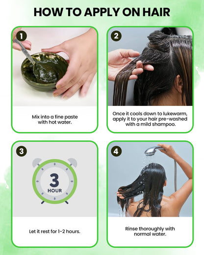 Gratihive Indigo Powder Organic for Hair Black – 100% Pure, Chemical-Free Hair Color for Men & Women, Nourishes, Strengthens & Protects Hair – 200 Grams
