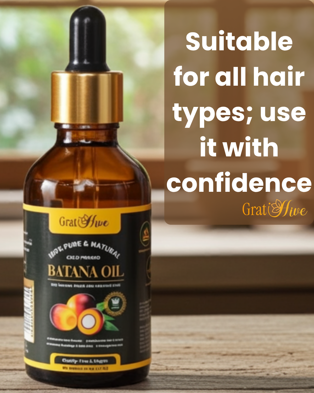 100% Pure Batana Oil for Hair Growth – Unrefined & Cold Pressed Batana Natural Hair Growth Oil | Strengthens, Repairs & Nourishes | Natural Moisturizer for Dry Scalp, Split Ends & All Hair Types