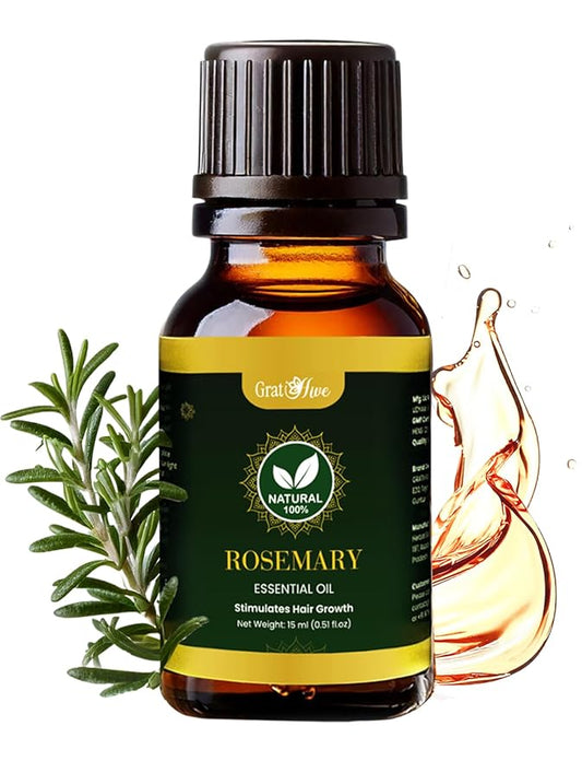 Gratihive 100% Pure Rosemary Essential Oil for Hair - Nourishing Rosemary Oil - 1 Pack Ideal for Women & Men - 15 ml